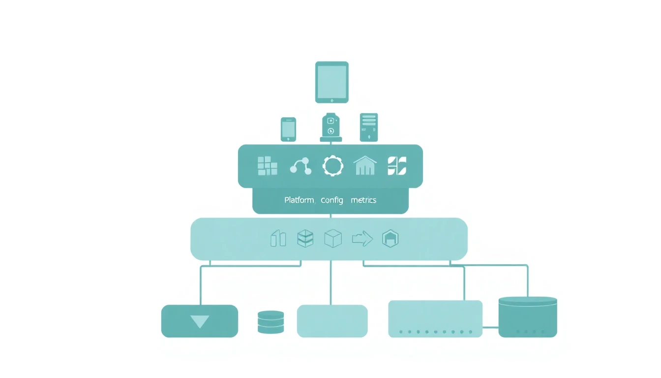 Stylized schematic of layered infrastructure and collaboration